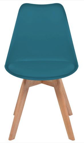 Chaise de salle à manger polypropylène et coussin simili cuir bleu canard Kitoa - Lot de 2 - Photo n°3; ?>