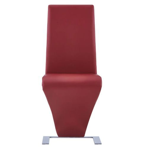 Chaise de salle à manger simili cuir rouge et pieds métal chromé Typh - Lot de 2 - Photo n°2; ?>