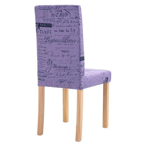 Chaise de salle à manger tissu violet et bois clair Hertie - Lot de 2 - Photo n°3; ?>
