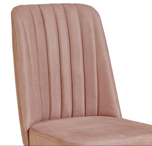Chaise de salle à manger velours rose pale et bois blanc Akira - Photo n°3; ?>