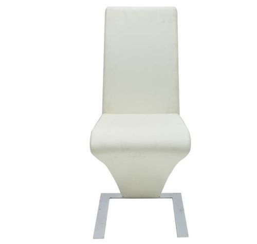 Chaise design simili cuir blanc et pieds métal chromé Théo - Lot de 2 - Photo n°2; ?>