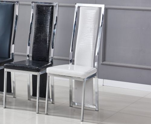 Chaise design simili cuir effet croco et acier chromé Milana - Lot de 6 - Photo n°2; ?>