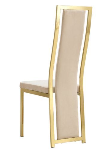Chaise design simili cuir et acier doré Milana - Lot de 6 - Photo n°2; ?>