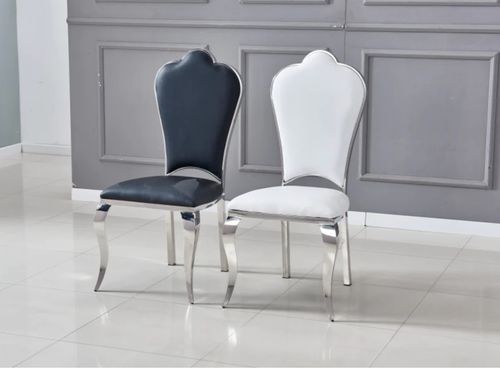 Chaise design simili cuir et pieds chromé effet miroir Kouma - Lot de 4 - Photo n°2; ?>
