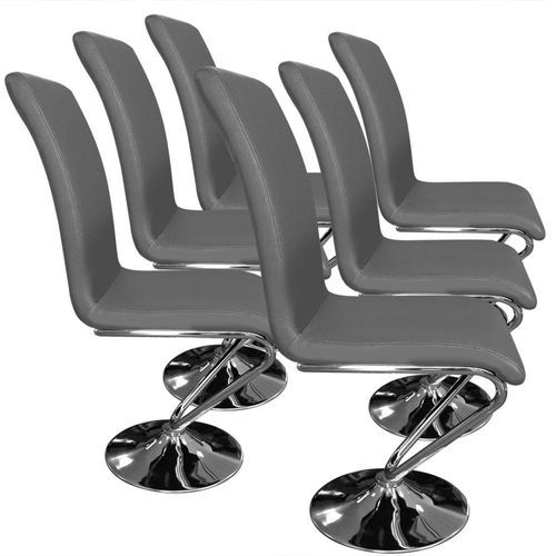 Chaise design simili gris Kazen - Lot de 6 - Photo n°2; ?>