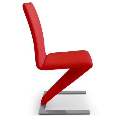 Chaise design simili rouge Vogue - Lot de 2 - Photo n°2; ?>