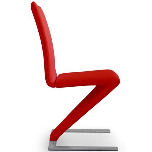 Chaise design simili rouge Vogue - Lot de 2 - Photo n°3; ?>