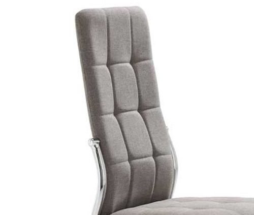 Chaise design tissu gris clair et pieds chromé Surpika - Lot de 4 - Photo n°2; ?>