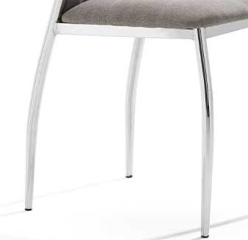 Chaise design tissu gris clair et pieds chromé Surpika - Lot de 4 - Photo n°3; ?>