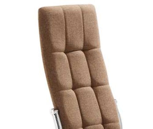Chaise design tissu marron et pieds chromé Surpika - Lot de 4 - Photo n°2; ?>
