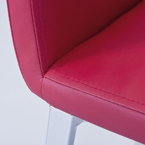 Chaise élégante rouge Val - Lot de 4 - Photo n°3; ?>