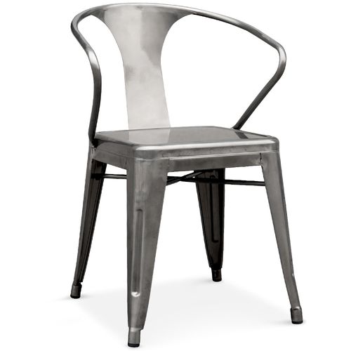 Chaise empilable métal laqué Argent - Photo n°2; ?>