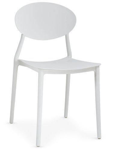 Chaise empilable moderne polypropylène blanc Bala - Lot de 4 - Photo n°2; ?>