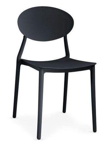 Chaise empilable moderne polypropylène noir Bala - Lot de 4 - Photo n°2; ?>
