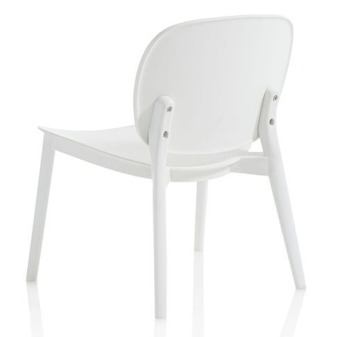 Chaise empilable polypropylène blanc Mohan - Lot de 2 - Photo n°2; ?>