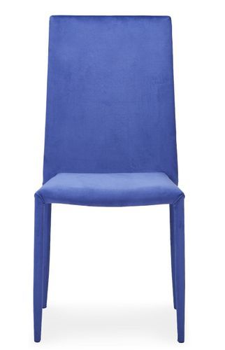 Chaise empilable velours bleu Moda - Lot de 6 - Photo n°3; ?>