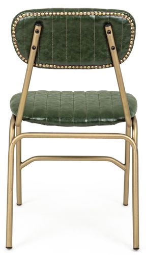 Chaise en acier vert foncé et doré Addy - Lot de 2 - Photo n°2; ?>