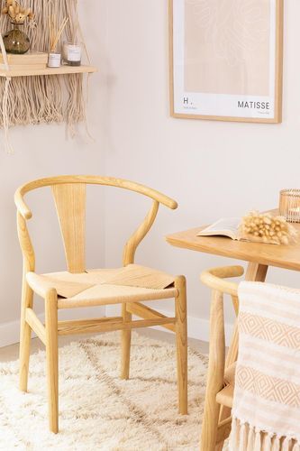Chaise en bois d'orme et corde naturel Kaylo - Photo n°2; ?>