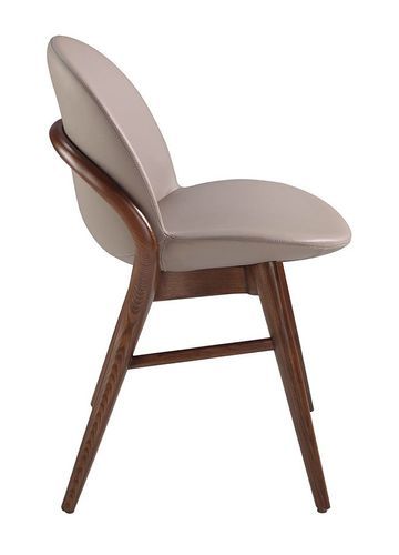 Chaise en bois de frêne couleur noyer et cuir Sabry - Photo n°3; ?>