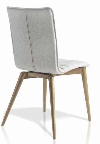 Chaise en bois de frêne couleur noyer et tissu Luza - Lot de 2 - Photo n°2; ?>