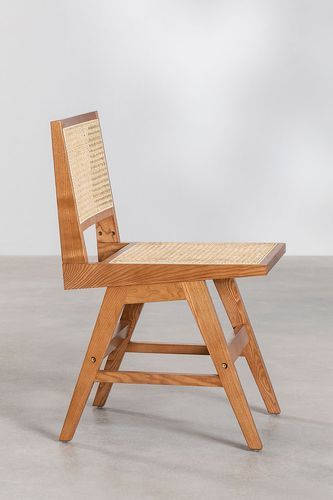 Chaise en bois de Frêne marron cendré et osier Lalande - Photo n°2; ?>