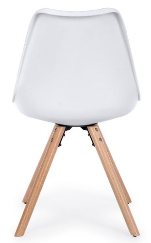 Chaise en bois de hêtre et plastique blanc Teddy - Lot de 4 - Photo n°3; ?>