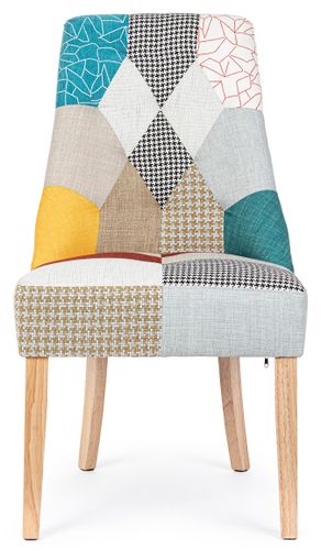 Chaise en bois de pin imprimé multicolore Galatea - Lot de 2 - Photo n°2; ?>