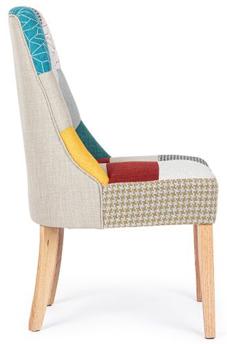 Chaise en bois de pin imprimé multicolore Galatea - Lot de 2 - Photo n°3; ?>