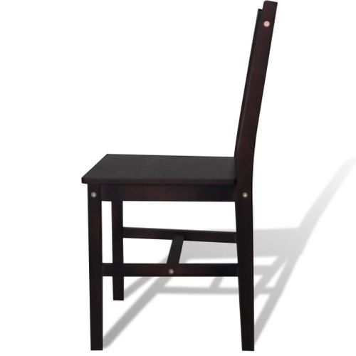 Chaise en bois de pin marron vernis Dina - Lot de 6 - Photo n°2; ?>