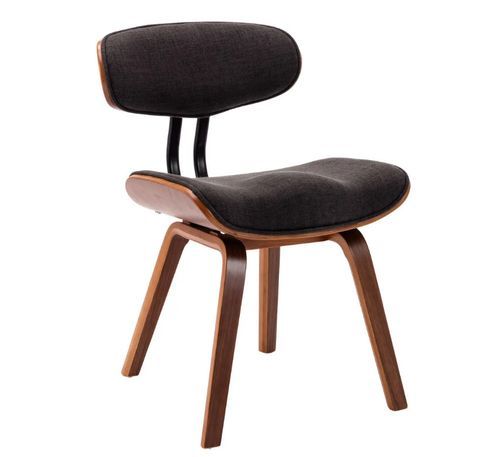 Chaise en bois marron et tissu gris Pride - Lot de 2 - Photo n°2; ?>