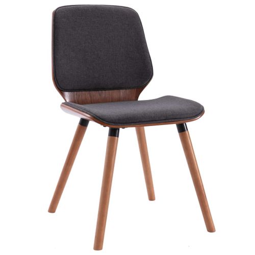 Chaise en bois naturel et tissu gris Klazo - Lot de 4 - Photo n°3; ?>