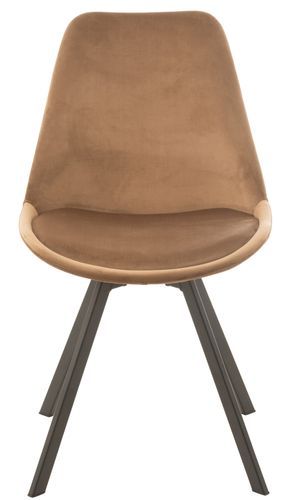 Chaise en métal et textile marron clair Stephen L 55 cm - Photo n°2; ?>