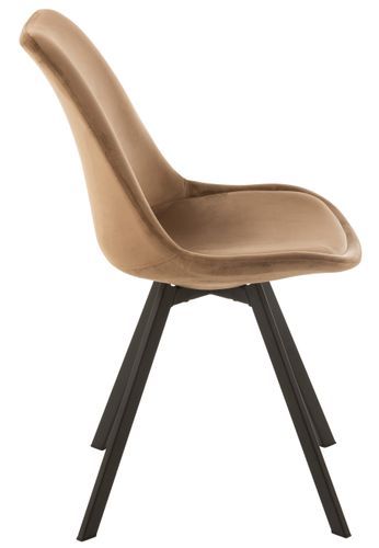 Chaise en métal et textile marron clair Stephen L 55 cm - Photo n°3; ?>