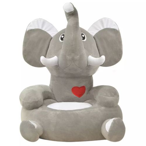Chaise en peluche pour enfants Éléphant gris - Photo n°3; ?>