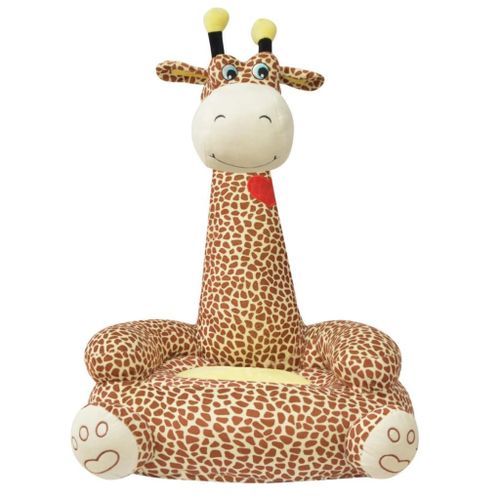 Chaise en peluche pour enfants Girafe Marron - Photo n°3; ?>