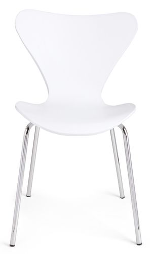 Chaise en plastique blanc et pieds en acier Tessa - Lot de 4 - Photo n°2; ?>