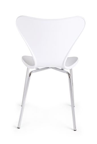 Chaise en plastique blanc et pieds en acier Tessa - Lot de 4 - Photo n°3; ?>