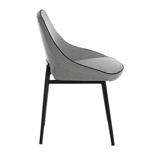 Chaise en tissu gris et pieds en acier noir Kabesa - Lot de 2 - Photo n°2; ?>