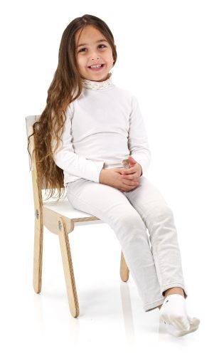 Chaise enfant laqué blanc et bois clair Milky - Photo n°2; ?>