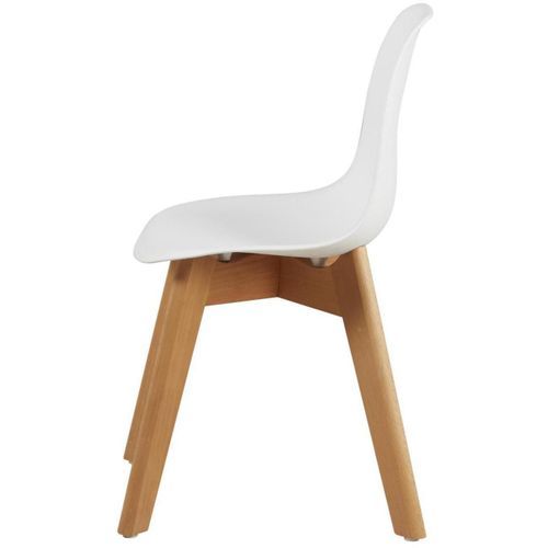 Chaise Enfant Plastique Blanc Et Pieds Hêtre Massif Sadee 18 Chaise enfant plastique blanc et pieds hêtre massif Sadee - Photo n°2; ?>