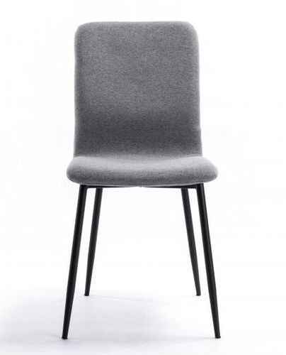 Chaise gris en tissu avec pieds en métal noir Sola- Lot de 2 - Photo n°2; ?>