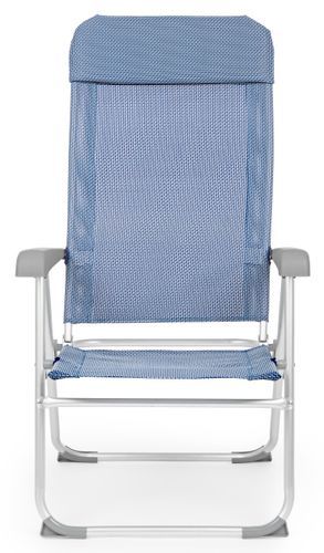 Chaise haute de jardin aluminium bleu Avany - Lot de 4 - Photo n°3; ?>