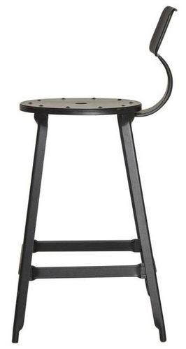 Chaise haute métal industriel noir Lore - Lot de 2 - Photo n°2; ?>