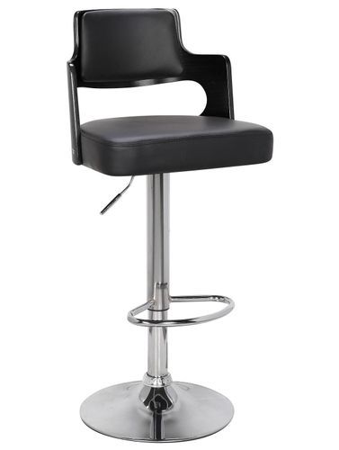 Chaise haute moderne similicuir noir Jade - Lot de 2 - Photo n°2; ?>