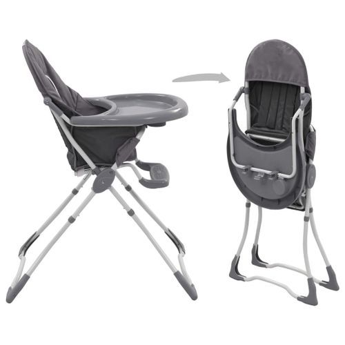 Chaise haute pour bébé Gris et blanc - Photo n°3; ?>