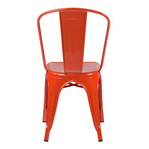 Chaise industrielle acier brillant orange Vinto - Lot de 2 - Photo n°3; ?>