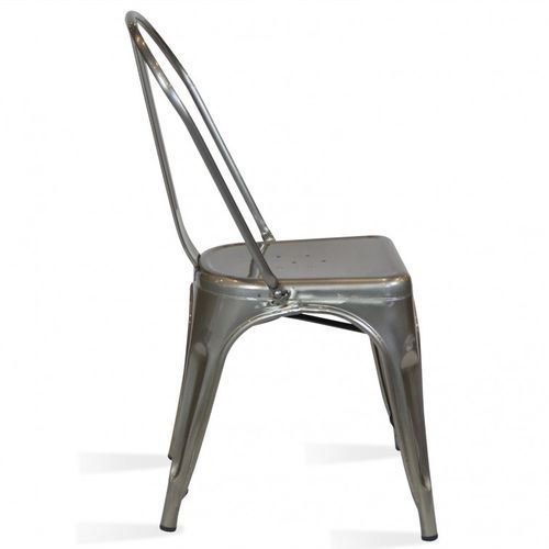 Chaise industrielle acier bronze Woody - Photo n°3; ?>