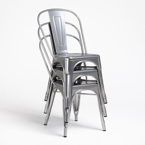 Chaise industrielle acier brossé Kanbo - Photo n°3; ?>