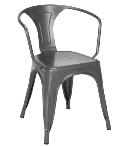 Chaise industrielle avec accoudoirs acier brillant Kuista - Photo n°3; ?>