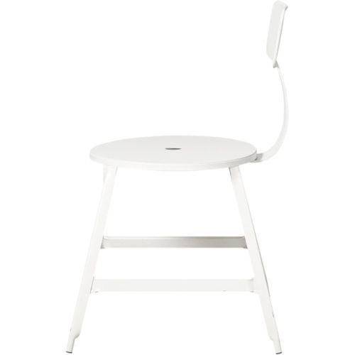 Chaise industrielle métal blanc Lore - Lot de 2 - Photo n°3; ?>